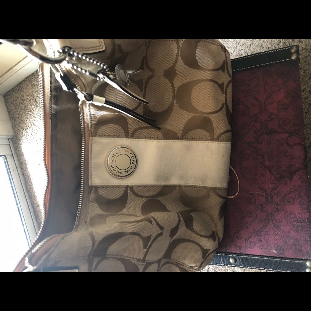 Used authentic Coach purse, tan